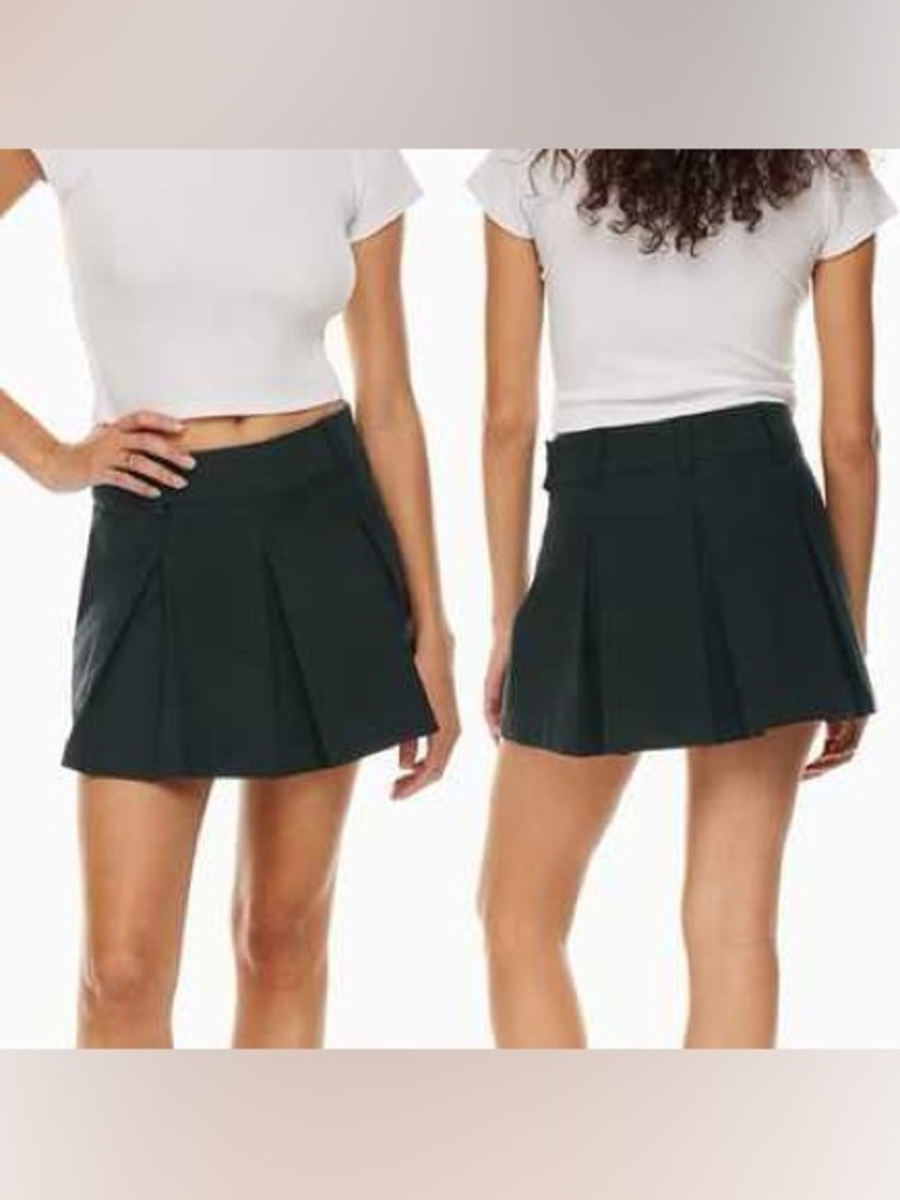 Wilfred Free Rodeo Black Pleated Mini Skirt Preppy Goth Coquette Size 8